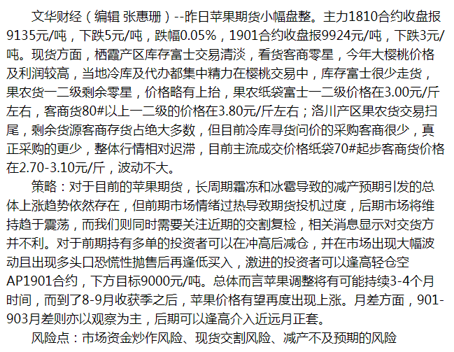 苹果期货最近新闻苹果期货未来价格走势-第2张图片-太平洋在线下载